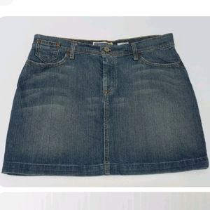 Sz 12 Perfect Condition! Old Navy Blue Denim Stretch Jean Low Waist Skirt